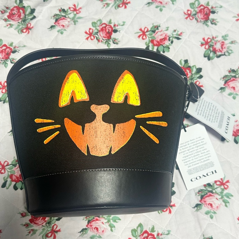 Coach Black Cat Halloween Bucket